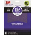 3M 25080PG 9 x 11 in 80 Grit Pro Grade No Slip Grip Sandpaper 3PK 207913